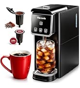 Horavie Single Serve Coffee Maker, Hot & Iced Coffee Maker for K-Pod and Grounds, Strong Brew Set...