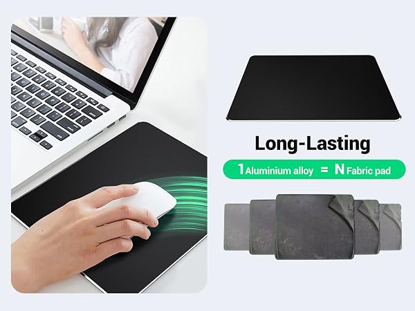 apple mouse pad hard metal mac aluminum magic glass mouse pad imac grey modern gray silver laser