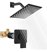 Heyalan Shower Faucet Set Shower Head and Handle Set 8 Inch Showerhead Bathroom Rainfall Shower S...