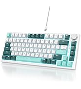 Owpkeenthy 75 Percent Gaming Keyboard Gasket Mounted,82 Key Mechanical Keyboard Hot Swappable wit...