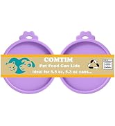 Comtim Cat Food Can Covers Lids for 5.5 oz Cans, 2 Pack Silicone Cat Food Can Lids for 5.5 oz 5.3...