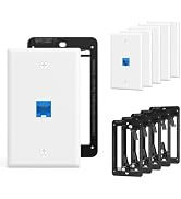 VCE UL Listed Ethernet Wall Plate CAT6 with Mounting Bracket, Blue 6-Pack | UL Listed for Safety,...