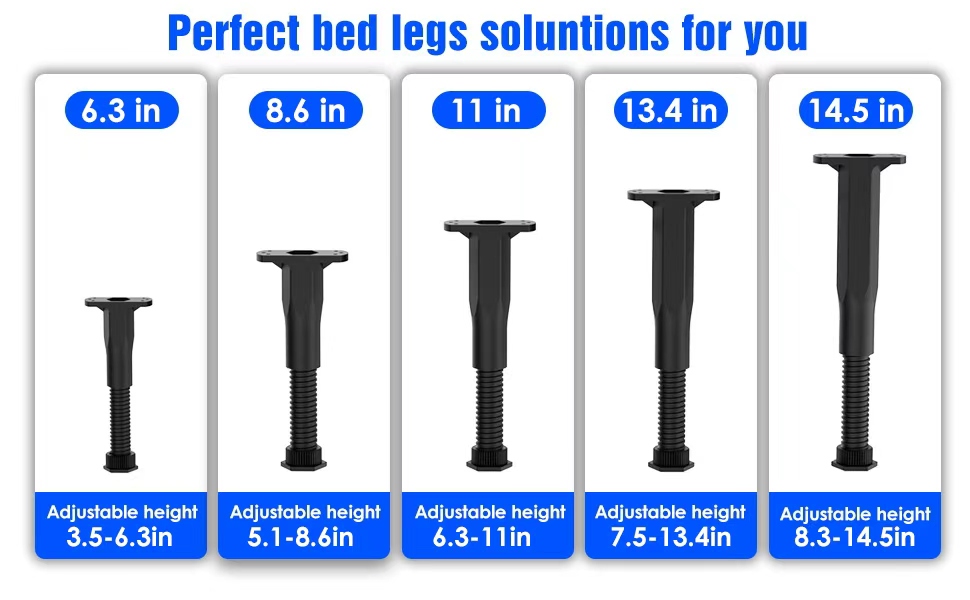 Adjustable Height Center Bed Support Leg