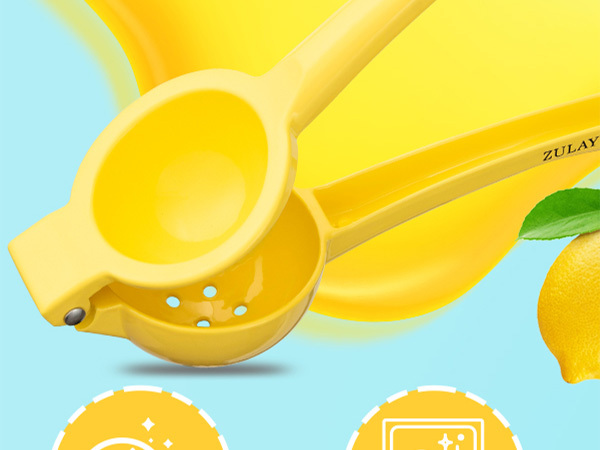 Manual lemon juicer extracts every last drop of juice with easy hand press design