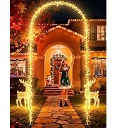 Lomotech Christmas Light Arch - 9.5Ft 460 Leds Iron Pole Archway 8 Modes Waterproof Christmas Lig...