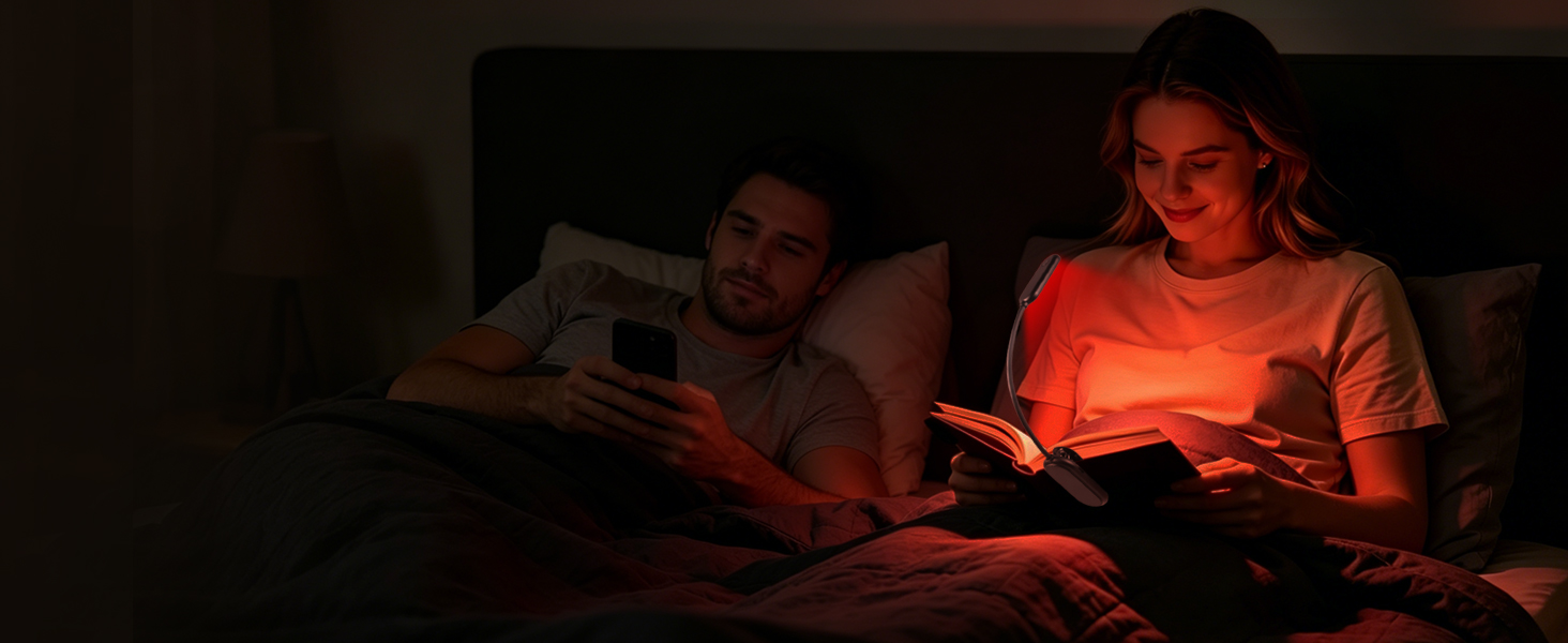 630nm Red Book Light for Reading at Night