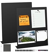 Soleeya 2 Pack Magnetic Bulletin Board Set, Magnetic Display Board, Small Desktop Magnet Stand, C...