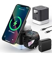 3 in 1 Cube Wireless Charger, Foldable Charger Stand, 15W Fast Wireless Charging Station for iPho...
