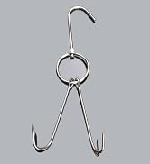 Alele 8PCS 11-inch Double Meat Hooks, Stainless Steel Meat Hook Roast Duck Bacon Shop Hook BBQ Gr...