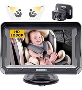DoHonest Baby Car Camera HD 1080P - 360° Rotating Rear Facing Car Baby Monitor with Camera Crysta...
