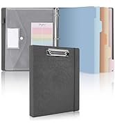 SKYDUE Clipboard Binder with Dividers,1 Inch 3 Ring Binder with Clipboard on Front for Organizer,...