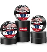 RED WOLF 1" x 66Ft 10 Roll Vinyl Electrical Tape, UL CSA Listed PVC Electric Tape 7 Mil Thick Fla...