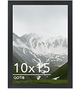 QOTIB 10x15 Picture Frame Black for Wall Mounting, Horizontal and Vertical Formats for Wall Hangi...