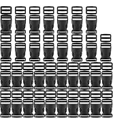 YGDZ 1 Inch Buckles, 35 Side Release Plastic Buckles and Tri-Glide Slides Parachute Black Buckles...