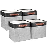 Univivi 13 Inch Cube Storage Bins Fabric Storage Bins with Handles Foldable Storage Basket for Or...