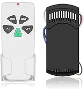 Universal Ceiling Fan Remote Control Kit, Replacement for Hunter, Hampton Bay, Litex, 3-Speeds, w...