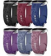 SNBLK Floral Engraved Bands Compatible with Samsung Galaxy Watch 8 Band 40mm 44mm/Galaxy Watch 8 ...