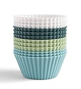 Silicone baking cups in white, navy, sage, and light blue