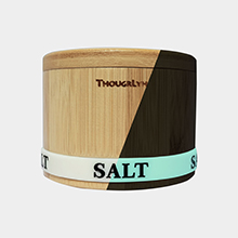 ThougrLyh Bamboo Salt Box, Salt Box With Swivel Lid With Magnetic