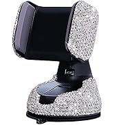 SUNCARACCL Bling Car Phone Holder, 360°Adjustable Universal Rhinestone Crystal Auto Phone Mount S...