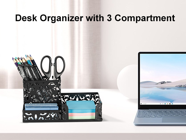 3 compartment desk organizer