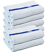 Towels N More 24x48 Soft Poolside Towels 6 Large Super Absorbent Pool Towel White and Blue Center...