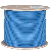 Vertical Cable Cat6A 10G, Shielded, 23AWG, Solid Bare Copper, PVC, 1000ft, Bulk Ethernet Cable, Blue