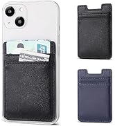 Leather Phone Wallet Sticker, 2Pack RFID Double Pocket Card Holder for iPhone, Android, Samsung -...
