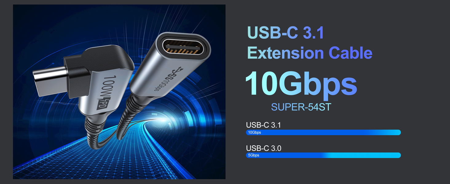 usbc extension right angle cable