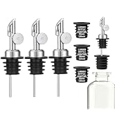 3 Pack Olive Oil Pour Spout with Adapters, Oils Pourer for Olive Oil Dispenser Bottle, Easily Tur...