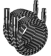 GLANICS XLR Cables 25ft 2 Pack Fully Balanced Nylon Braided XLR Mic Cord Male to Female Microphon...