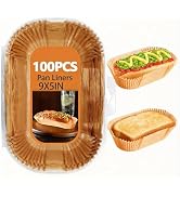 100 Pack 9x5 Inch Loaf Pan Liners, Non-Stick Cake Baking Sheets, Unbleached & Greaseproof Baking ...