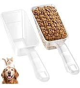 Aosnare 2-Pack Dog Food Scoop 1 Cup, Plastic Pet Food Measuring Scoop With Measuring Lines (1/2 &...