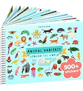 Animals Habitat 500+ Kids Sticker Book by Cupkin Toddler Airplane Travel Activity Coloring and St...