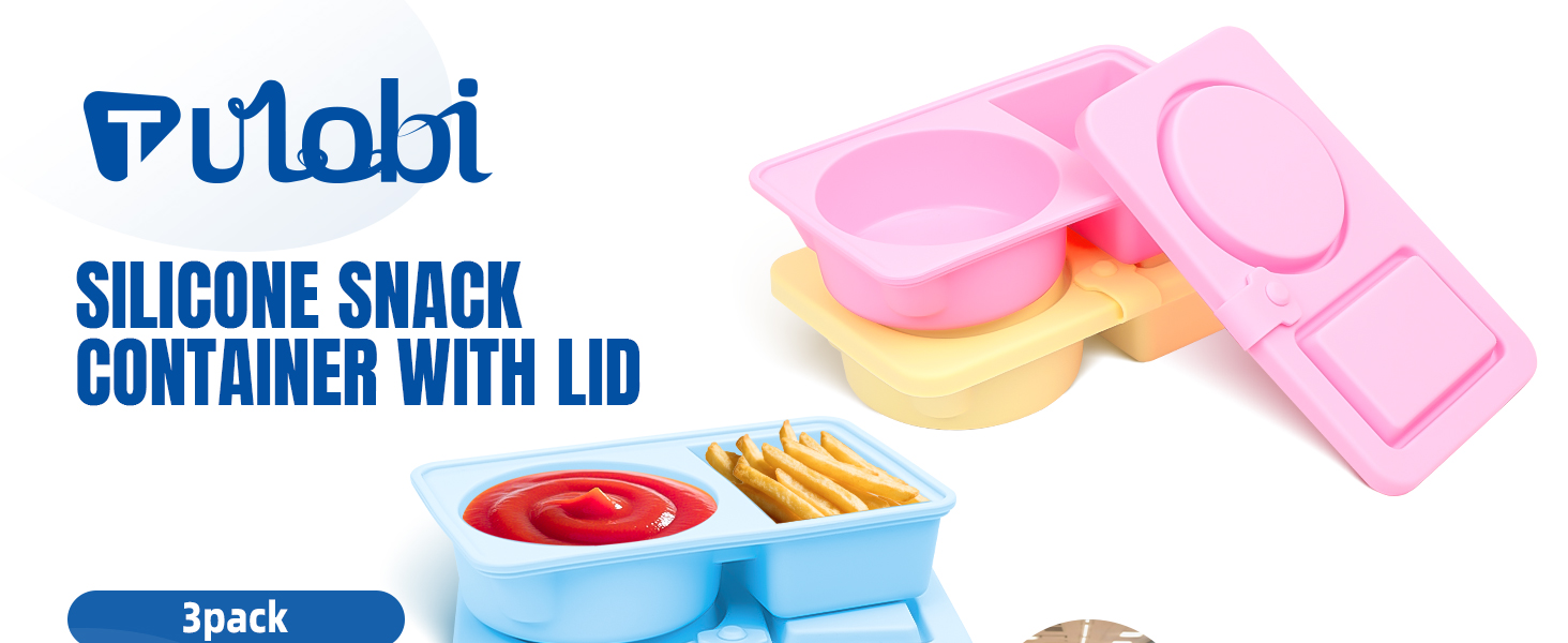Silicone Reusable Snack Containers with Lids