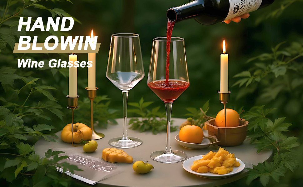 Hand Blown Red Wine Glasses