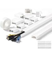 220in Wall Cord Hider Kit, LZEOY Large Capacity Wire Hider for Cords, White Cable Cover Wall Kit,...