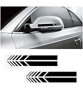 VAGURFO 4Pcs Car Rear View Mirror Stickers Decor, DIY Car Auto Body Sticker Side Decal Stripe Dec...