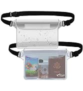 AiRunTech Waterproof Pouch with Waist Strap (2 Pack) | Beach Accessories Best Way to Keep Your Ph...