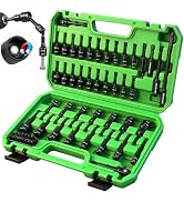 55-Piece Magnetic Nut Driver Set, Metric & SAE 1/4" Hex Shank, Impact Socket Adapters, Snappy Dri...