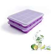 Tvmania Ice Cube Trays Set of 2, Easy Release 15 Flexible Silicone Ice Cube Molds with Removable ...