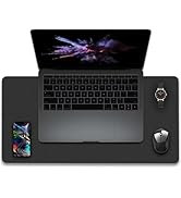 METEOROCK Non-Slip Desk Pad, 24" x 14" Large Mouse Pad, PU Leather Desk Mat with Suede, Laptop De...