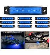 Nilight 10PCS 3.8” 6 LED Blue Indicator Light Truck Camper Side Marker Light Marine Boat Stern Li...