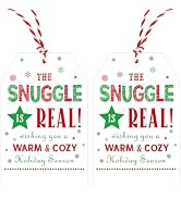 Christmas Gift Tags Holiday Gift Tags with String 50 PCS Warm and Cozy Gift Tags The Snuggle is R...