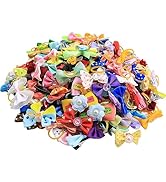 IVIA PET 200 Pcs Dog Hair Bows, 100 Pairs Metal Clip Dog Bowknot with Pearls & Flowers for Groome...
