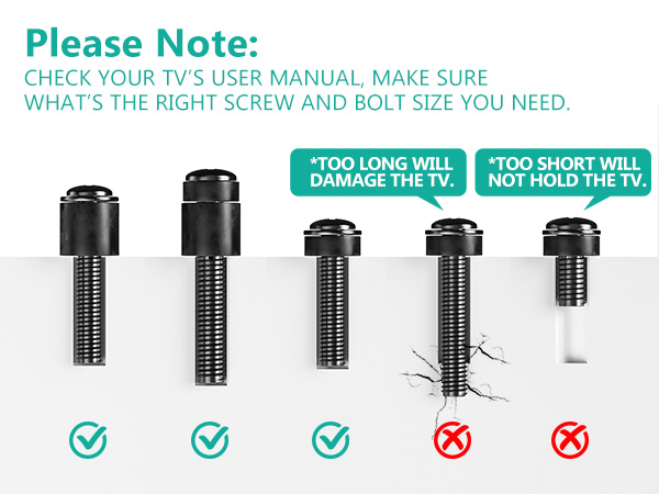 tv wall mount screws kit