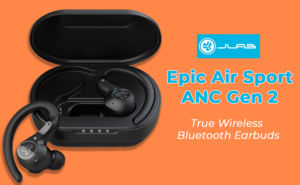 JLab Epic Air Sport ANC Gen 2 True Wireless Bluetooth Earbuds