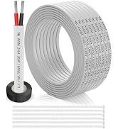 18 Gauge Wire 2 Conductor Electrical Wire 30FT, 18 AWG Flat 2 Wire Cable Tinned Copper/PVC Flexib...