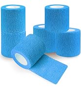 QUMY Self-Adhesive Bandage Wrap 6 Pack, 2 Inch x 5 Yards Cohesive Breathable Non-Woven Vet Tape f...