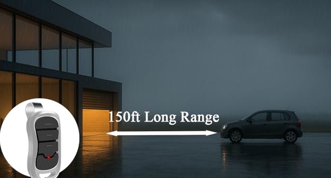 Up to 150 ft Range – Open Your Garage or Gate from a Distance